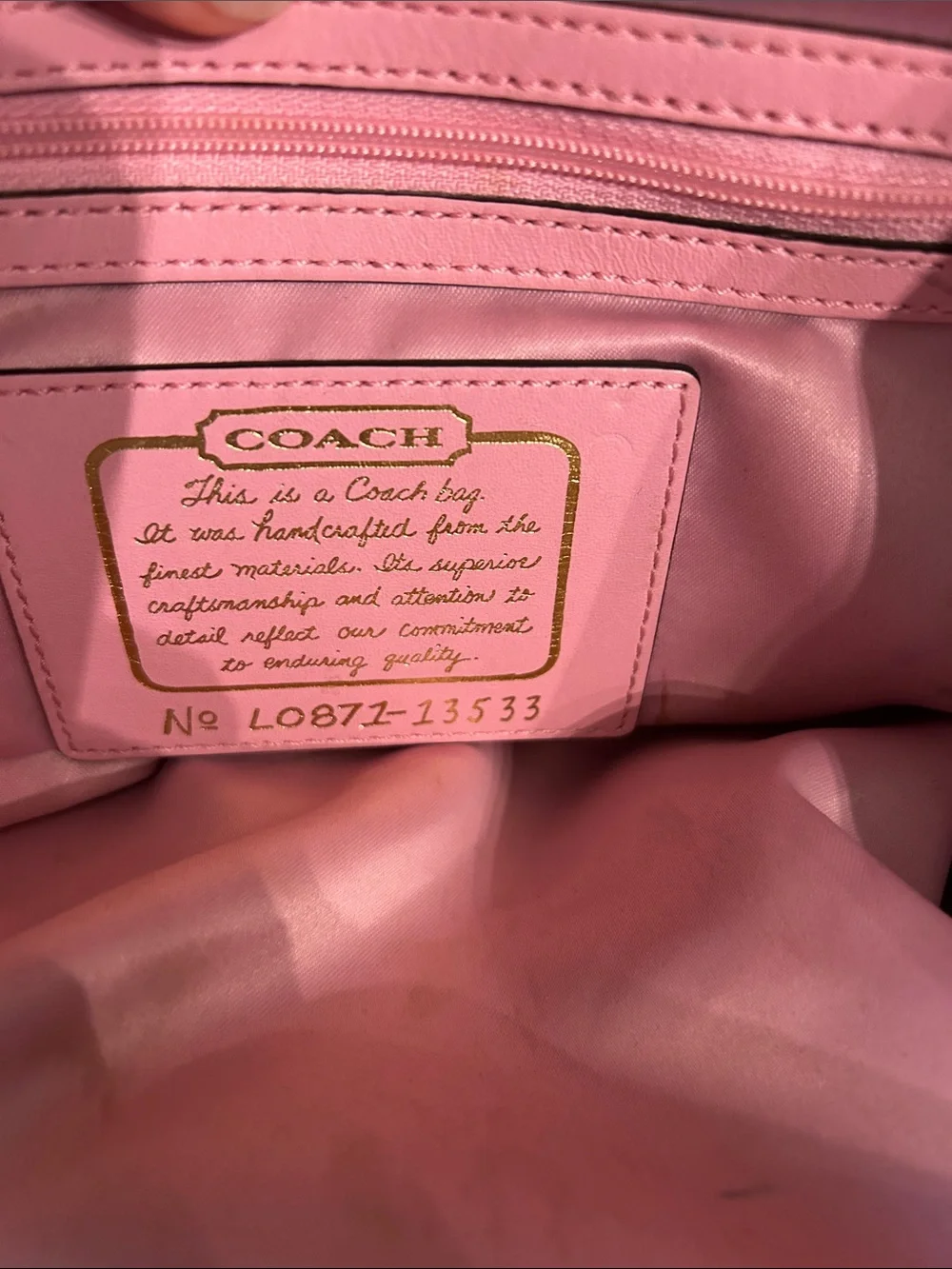 Coach Signature Monogram Canvas Tote w Gold Metallic Trim, Leather Straps